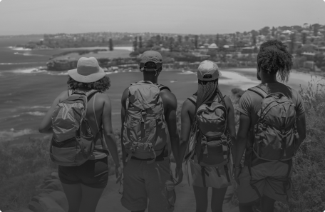 Friends hiking